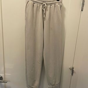 Mavi medium Cream Sweatpants joggers with pockets drawstring waist